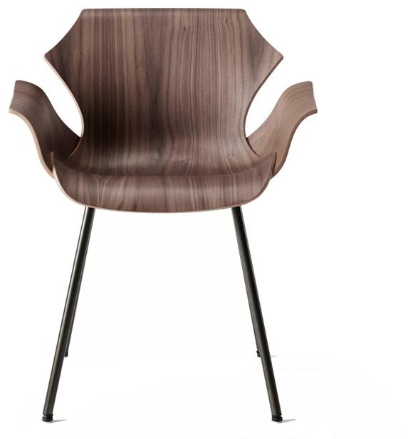 BassamFellows Стул из стали и дерева с подлокотниками Petal Cb-290m - Вид №1