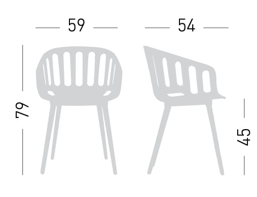 Стул из инженерного пластика с подлокотниками и деревянной рамой GABER корзина ARCH-00011217 - Вид №4