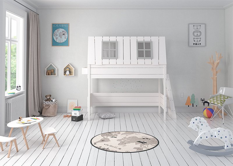 Кровать-чердак Home West M 80х160 см белая ELLIPSE ELLIPSE HOME 351807 Белый Santreyd  - Вид №2