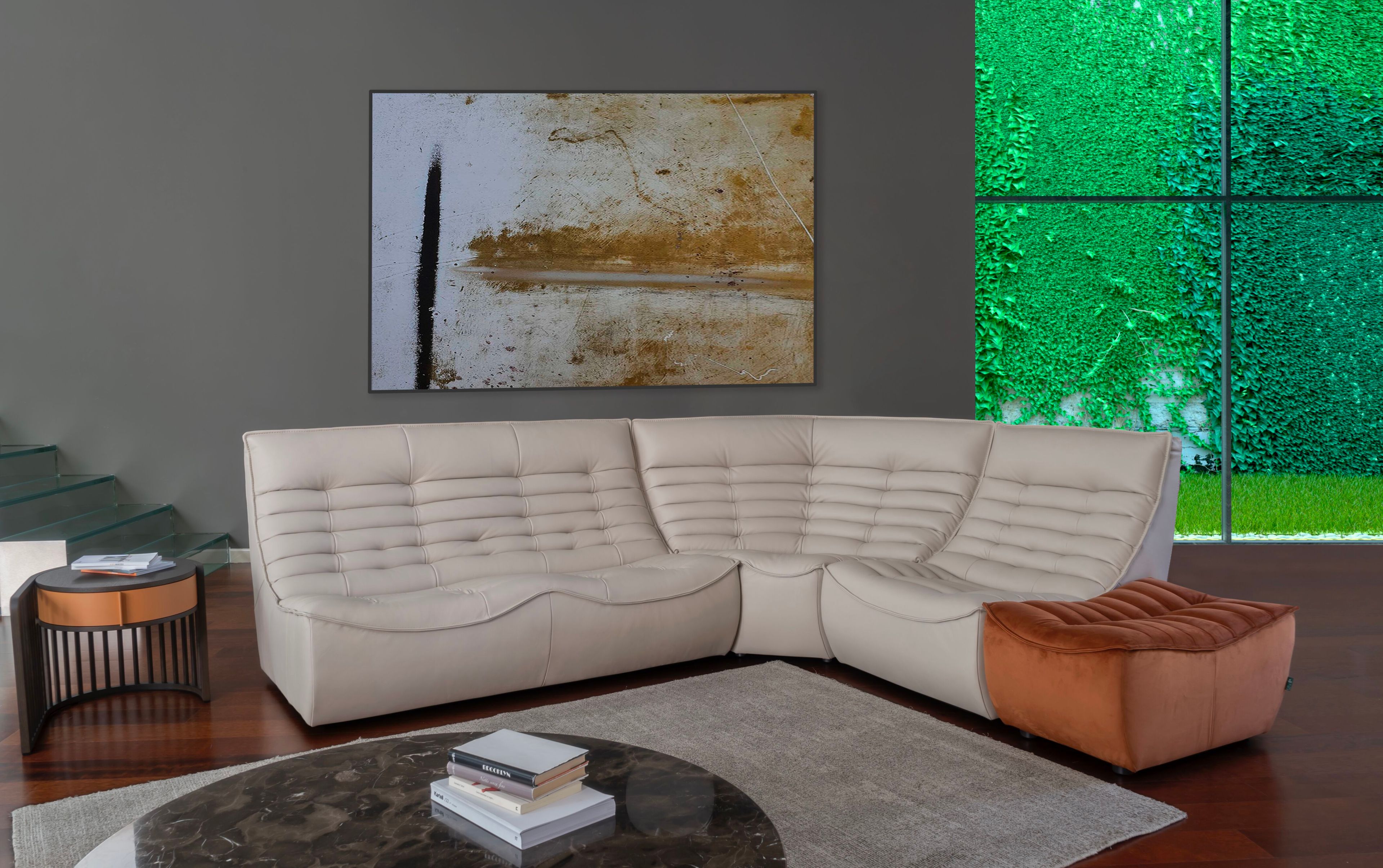 Кожаный модульный угловой диван Calia Italia Modular ARCH-00038834 - Вид №3