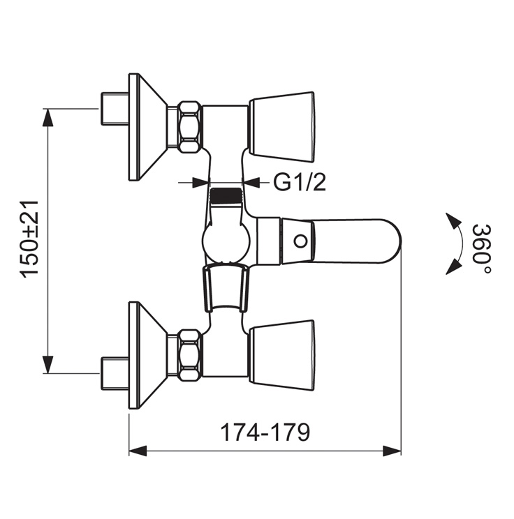 BA344AA Смеситель для ванны/душа VIDIMA QUADRO - Вид №2