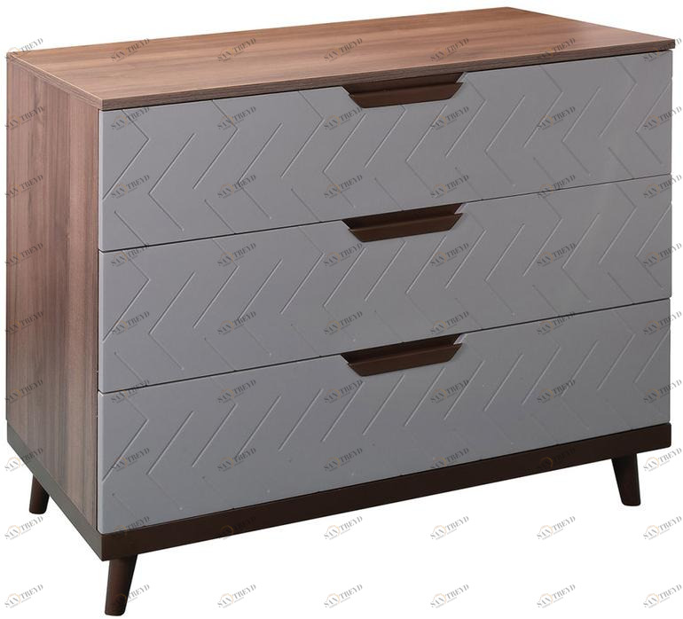 1432 Комод с 3 ящиками Сканди Грей R-HOME 4009264h_Грей