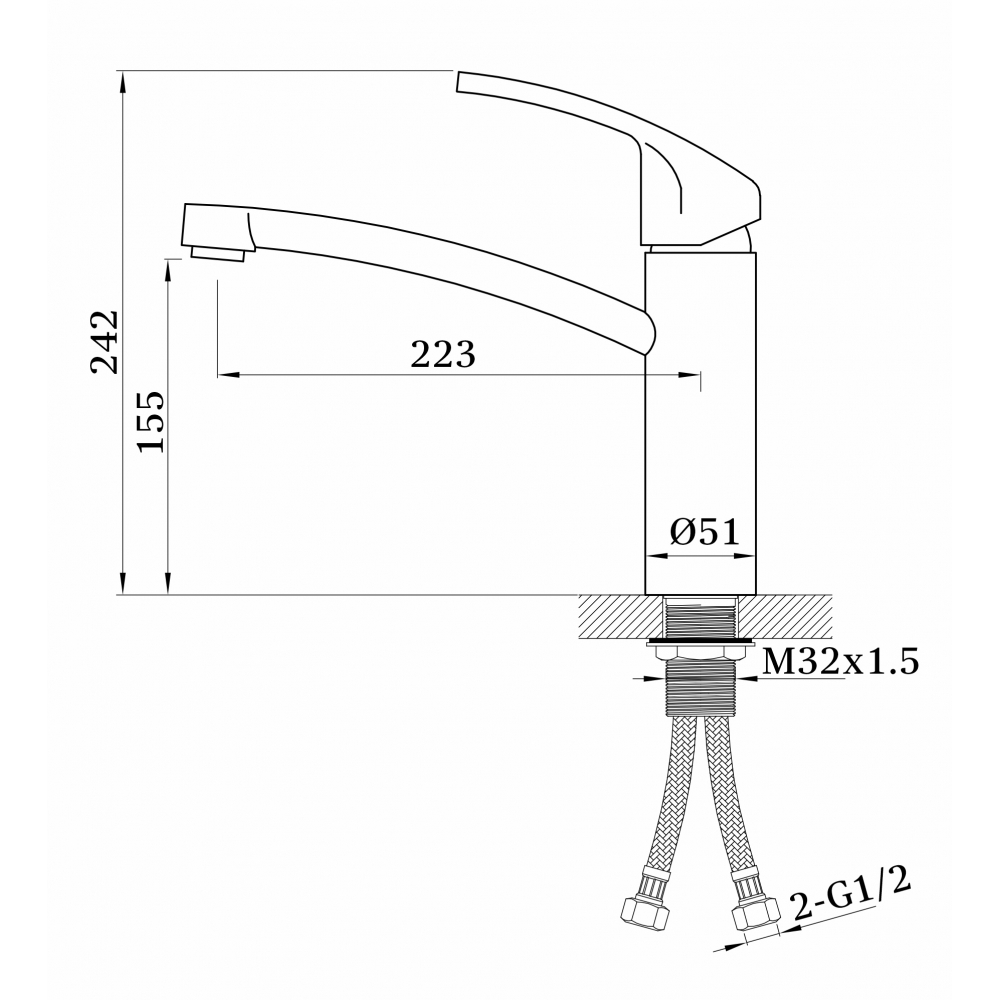 GZ 16024 Смеситель для кухни однорычажный Ganzer Хром Ganzer Германия 13976 - Вид №2