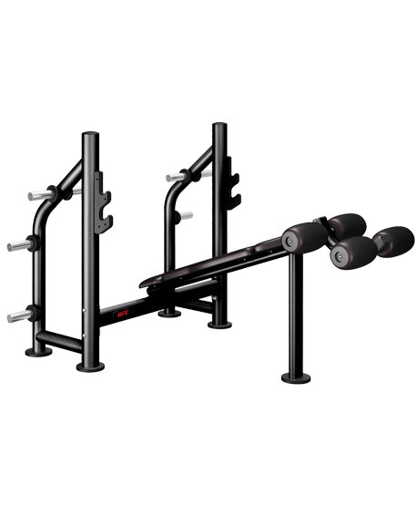 олимпийская скамья для жима с отрицательным углом наклона с стойками для хранения дисков UFC sun-id-2069182