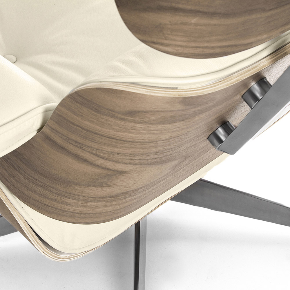 Кресло Eames Style Lounge Chair & Ottoman кремовое SOHO DESIGN ДИЗАЙНЕРСКИЕ, LOUNGE CHAIR 131494 Бежевый  - Вид №3