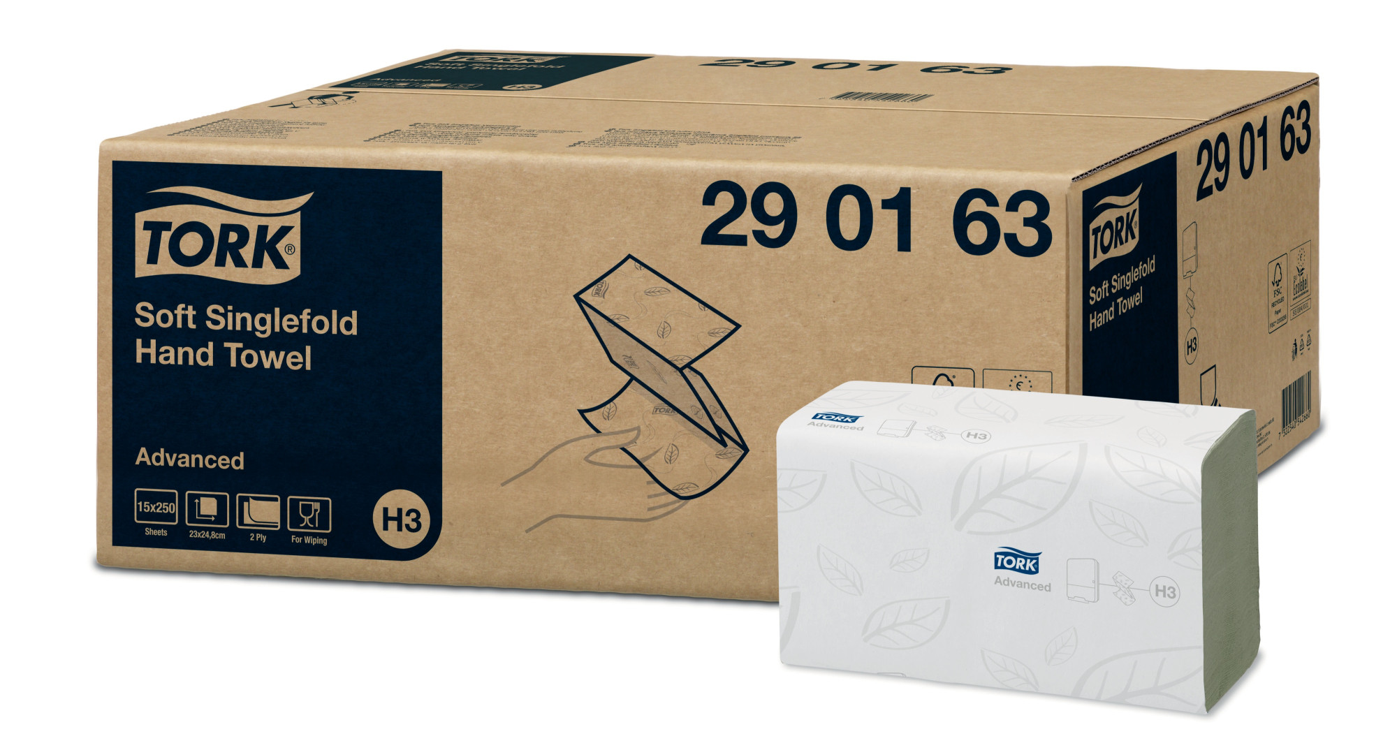 29016353 Односложенное мягкое полотенце (в сгибе zz) Tork 