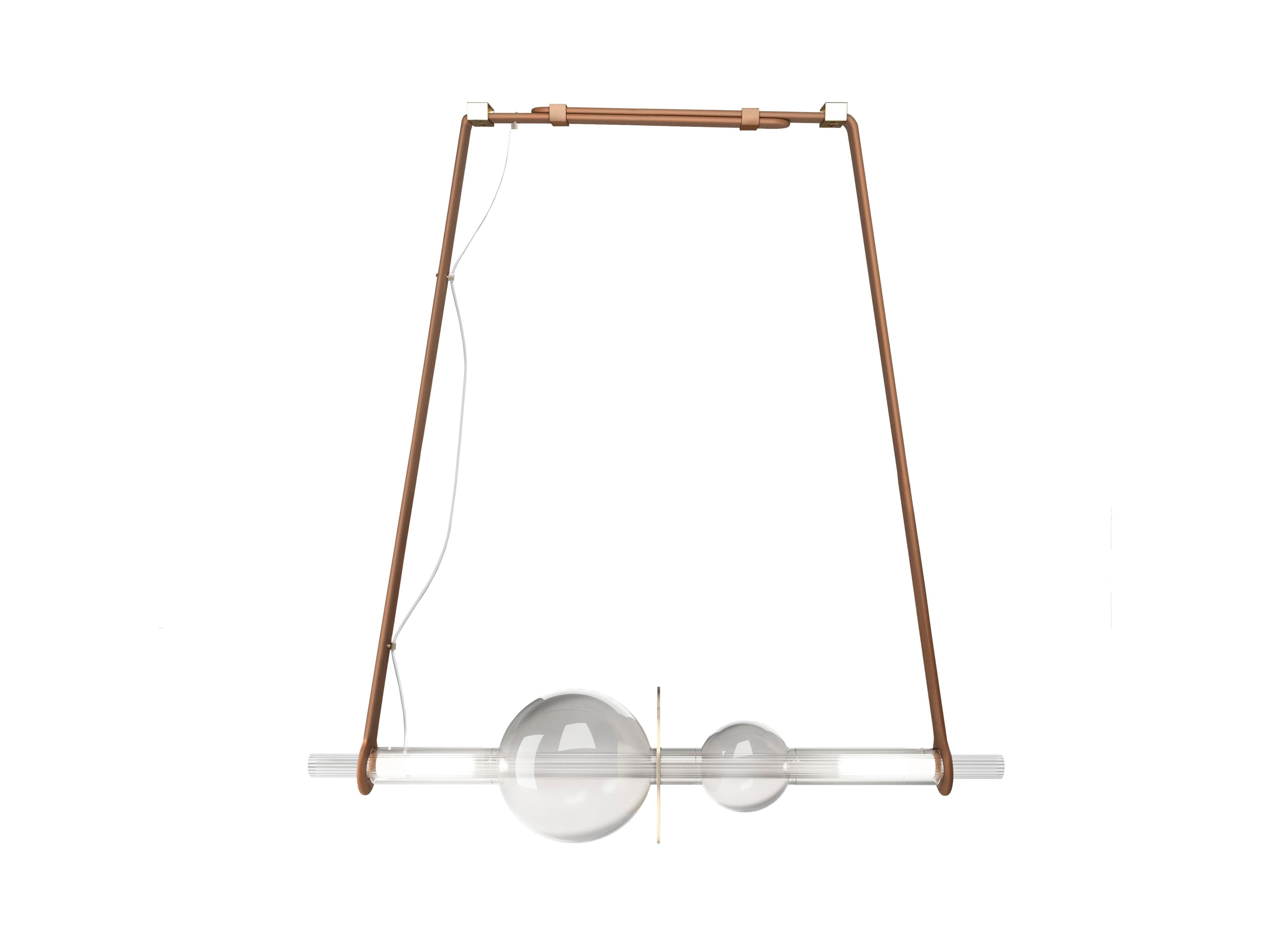 Подвесной светильник из кожи и стекла CASA PANTALICA ARCH-00146093