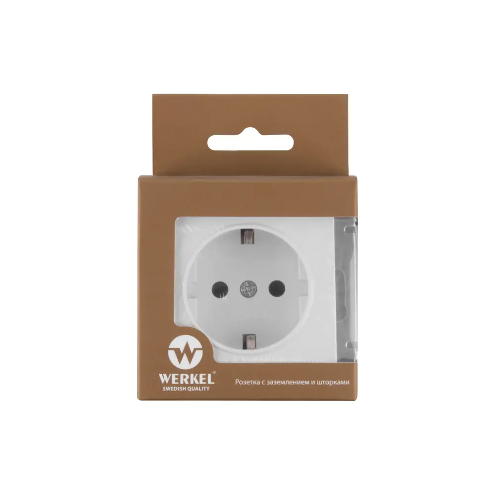 Розетка встраиваемая Werkel Hammer с заземлением со шторками цвет белый STLM-2140809 - Вид №3