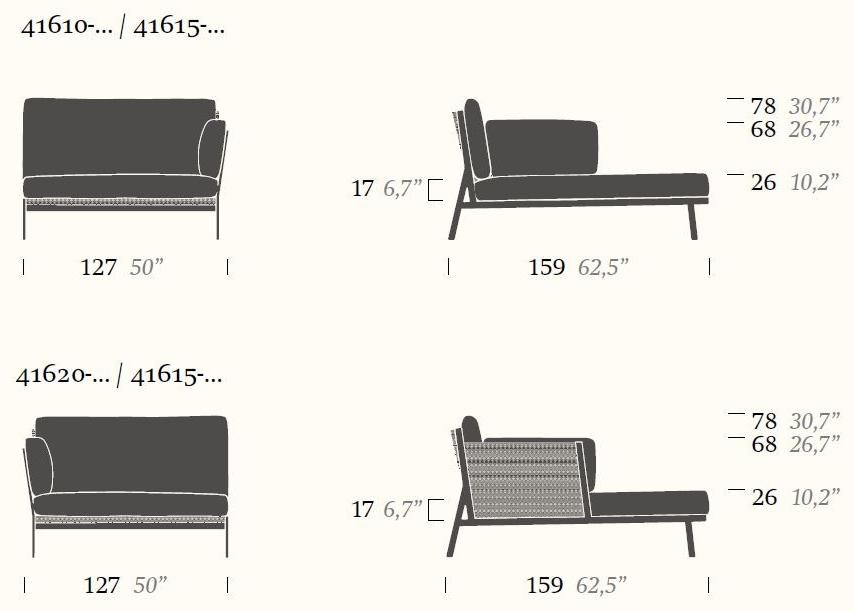 Kettal Модульный садовый диван Vieques #41520-../41515-.. - Вид №12