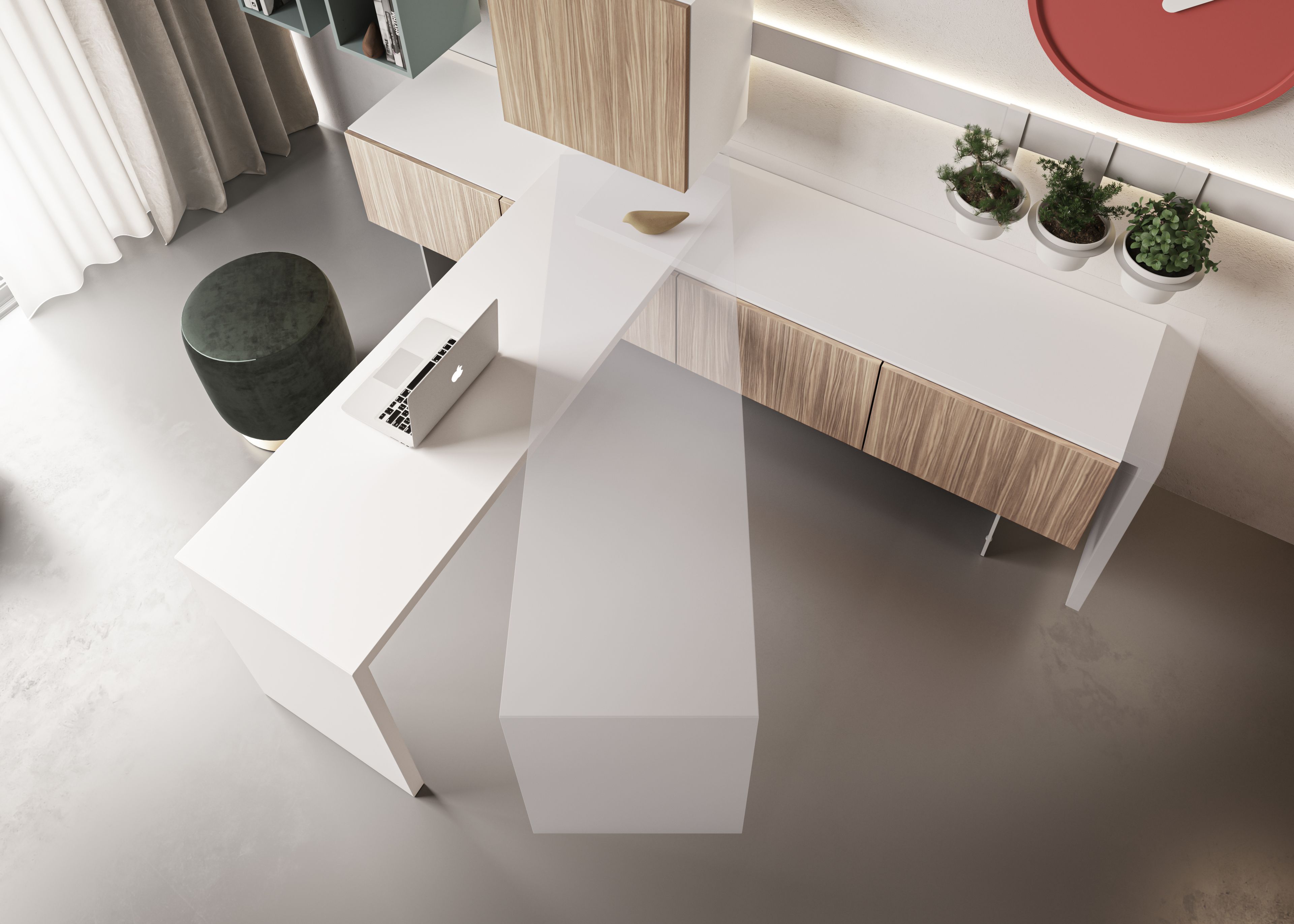 Меламиновая секционная стена с письменным столом DVO Milo ARCH-00093322 - Вид №3