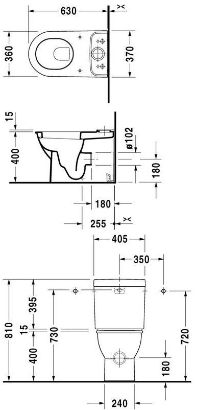 213809 Компакт унитаз с бачком Белый Duravit Darling New Германия - Вид №1