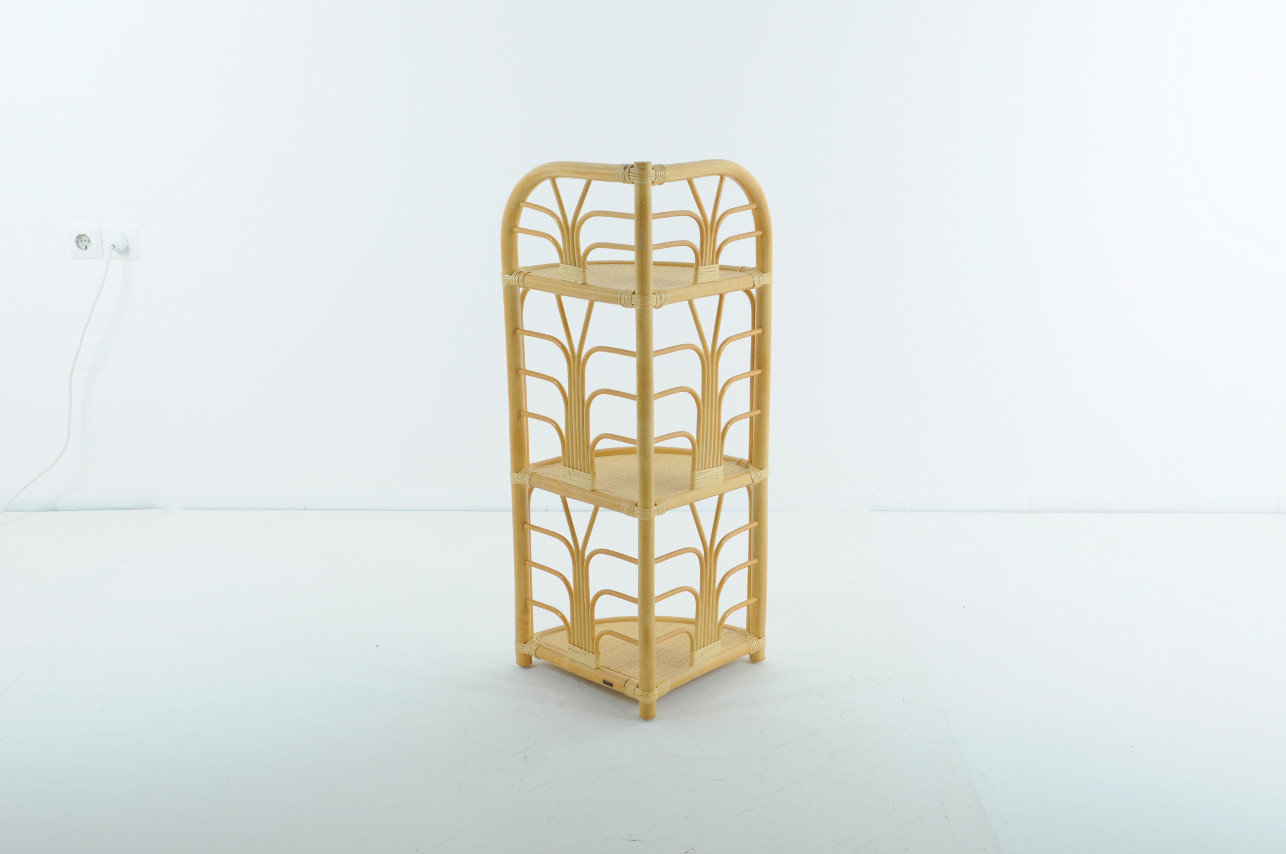 Этажерка угловая с 3 полками мед Calamus Rotan VINOTTI  00-3885324 Желтый  - Вид №2