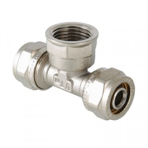 VTm.332.N.260626 Фитинг обжимной – тройник с переходом на внутреннюю резьбу Valtec 26 мм х 1"