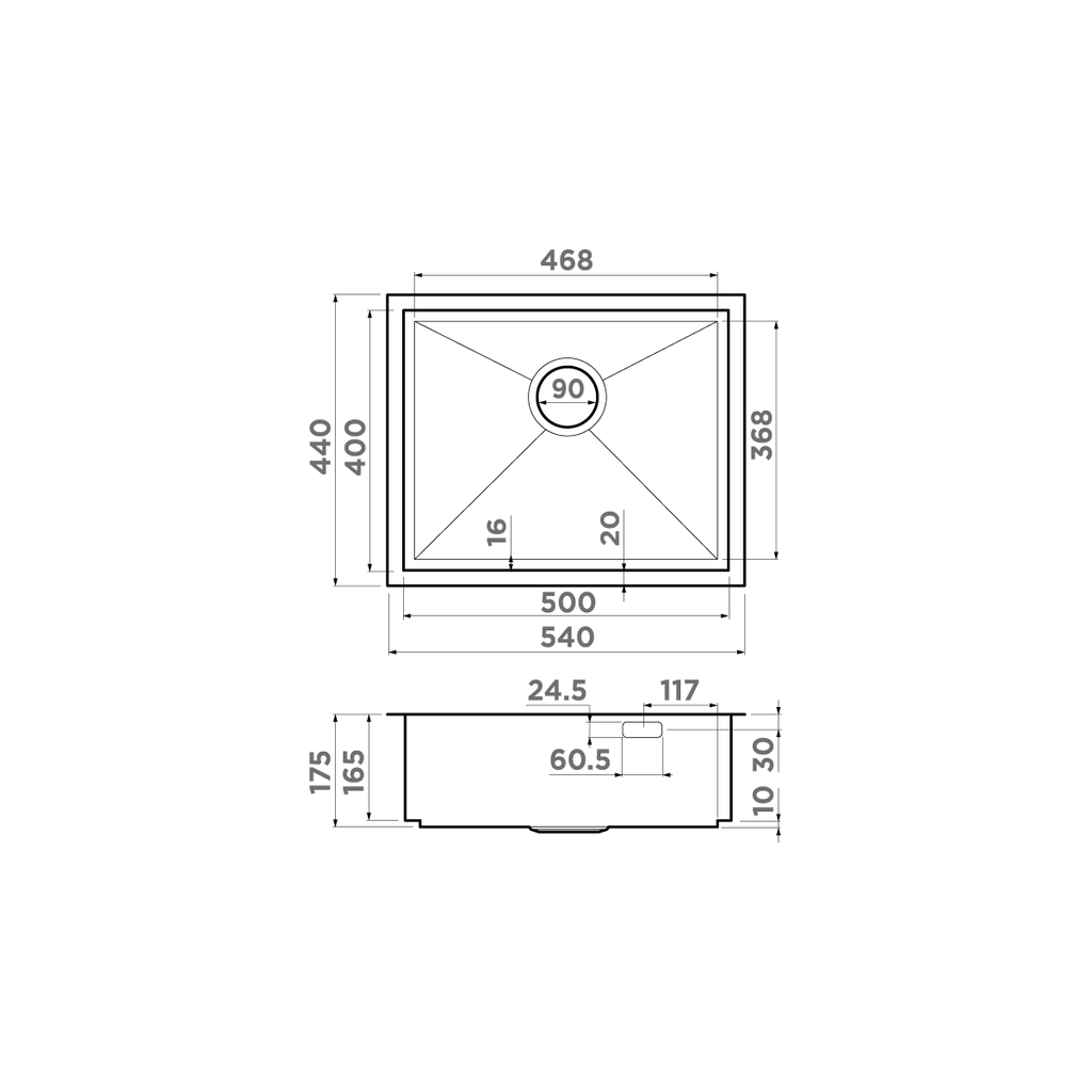 Кухонная мойка Kasen 54-16 INT GM OMOIKIRI 4997061 - Вид №5