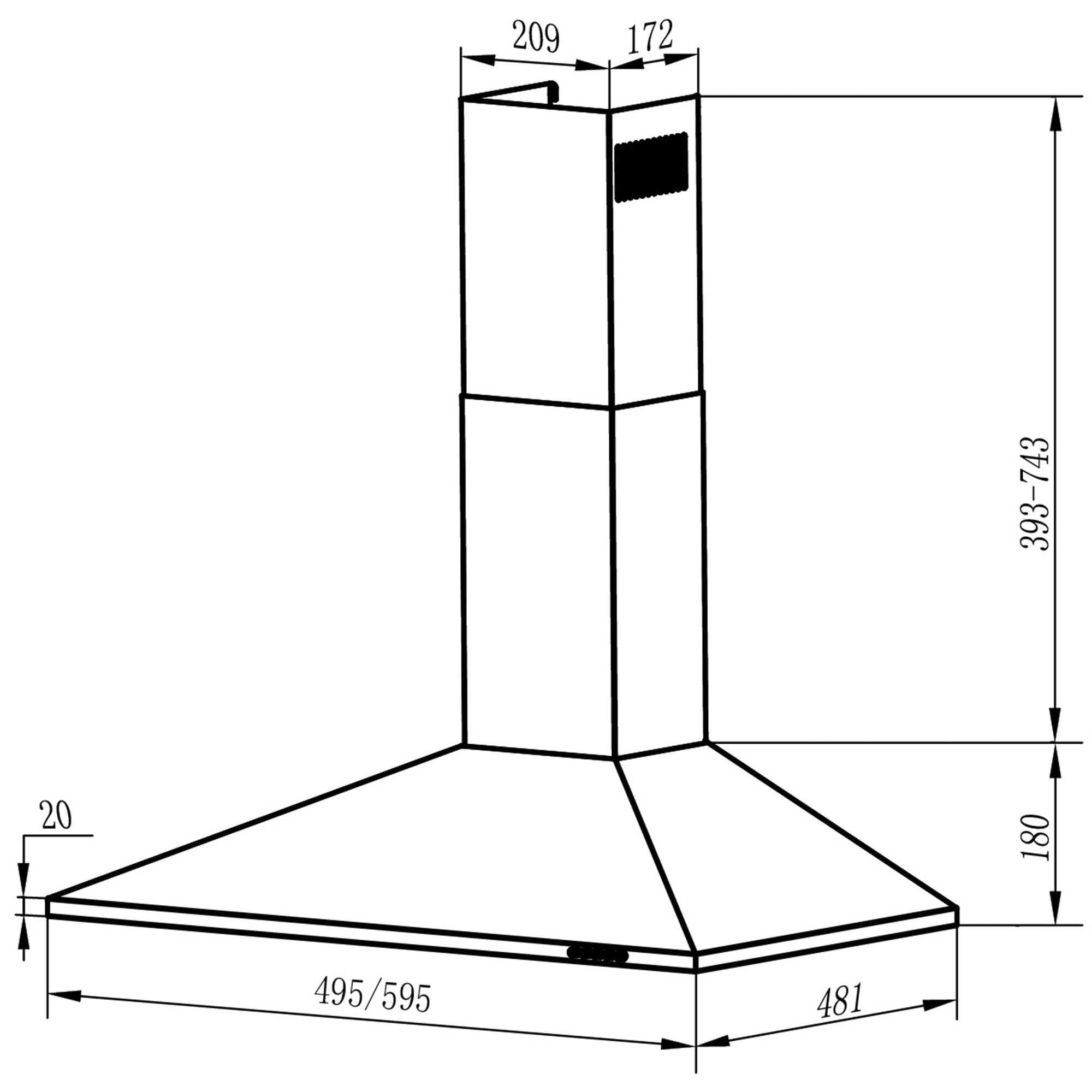 5355944 Вытяжка каминная Oasis KB-50S серебристый STDN-0151223 - Вид №10