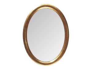 Овальное зеркало с металлической рамой