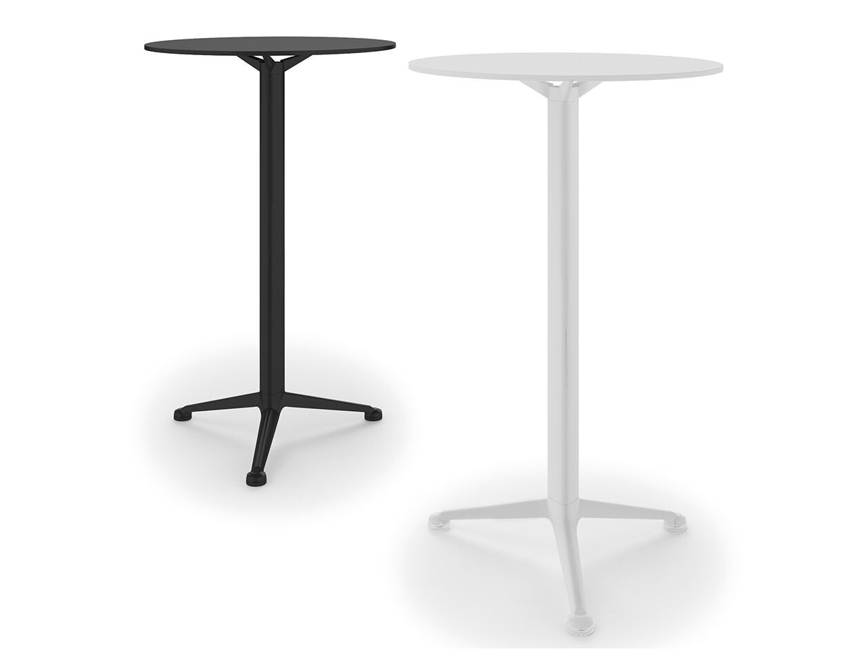 Высокий стол с круглым откидным верхом из алюминия и дерева Infiniti 3-POD TABLE ARCH-00017409