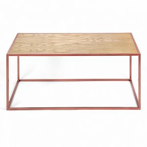 Журнальный столик прямоугольный светлый дуб с ножками медь 100 см London copper INTELLIGENT DESIGN  260703 Дуб сонома;бежевый