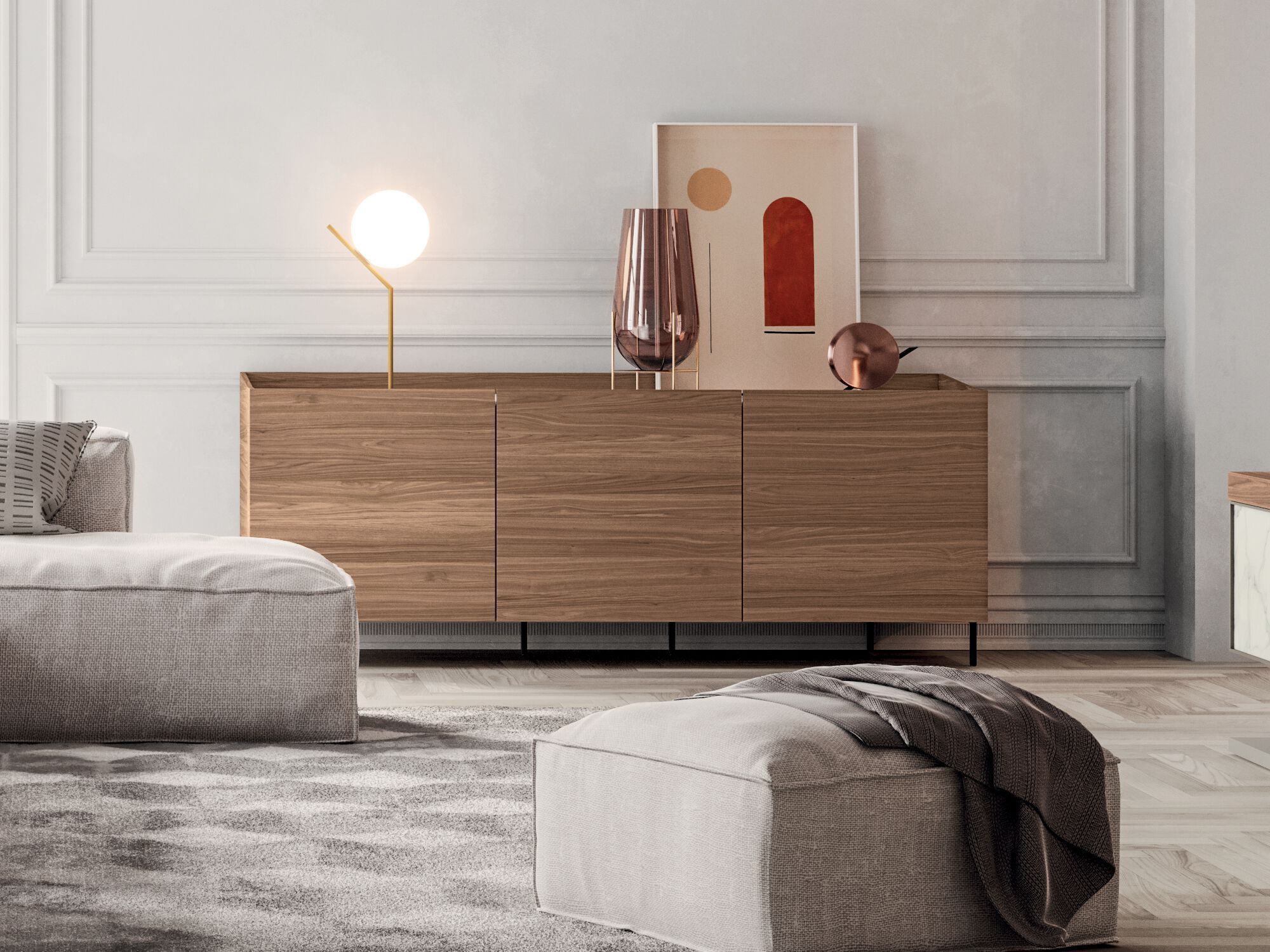 Шкаф из дерева и стекла с распашными дверями Kico Living Complements ARCH-00070596 - Вид №2