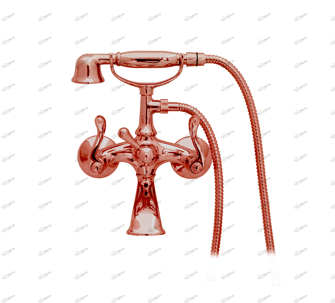 Gentry Home Смеситель для умывальника на три отверстия с выдвижным краном Tiffany Медь GH102053