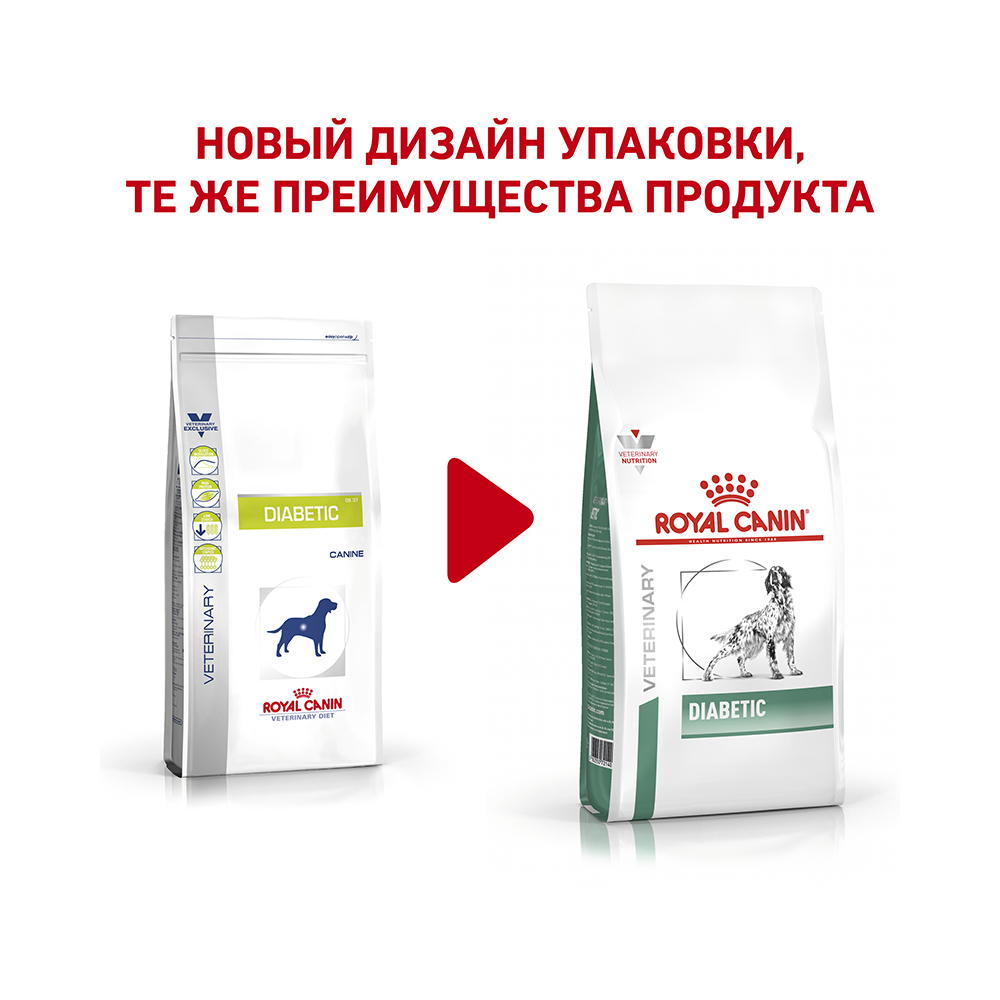 ПР0053540 Корм для собак Vet Diet Diabetic DS 37 при сахарном диабете сух. 12кг ROYAL CANIN  - Вид №1