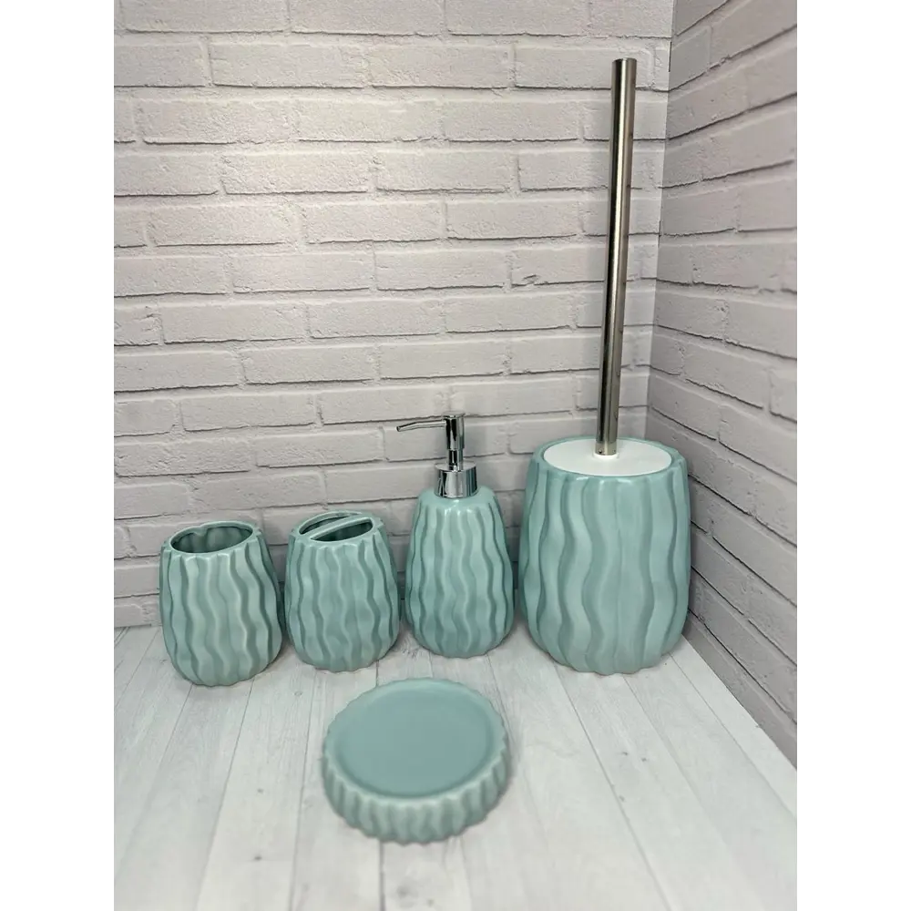 Стакан для зубных щеток Primanova Cake — голубая керамика для ванной 89380964 STLM-1569262 - Вид №1