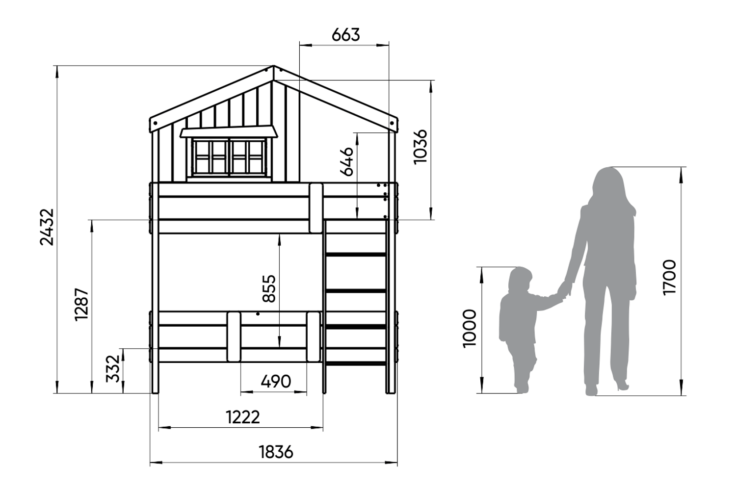 Кровать двухъярусная белая с серым "Шале M" ELLIPSE ELLIPSE HOME 00-3951307 Белый;серый Santreyd  - Вид №3