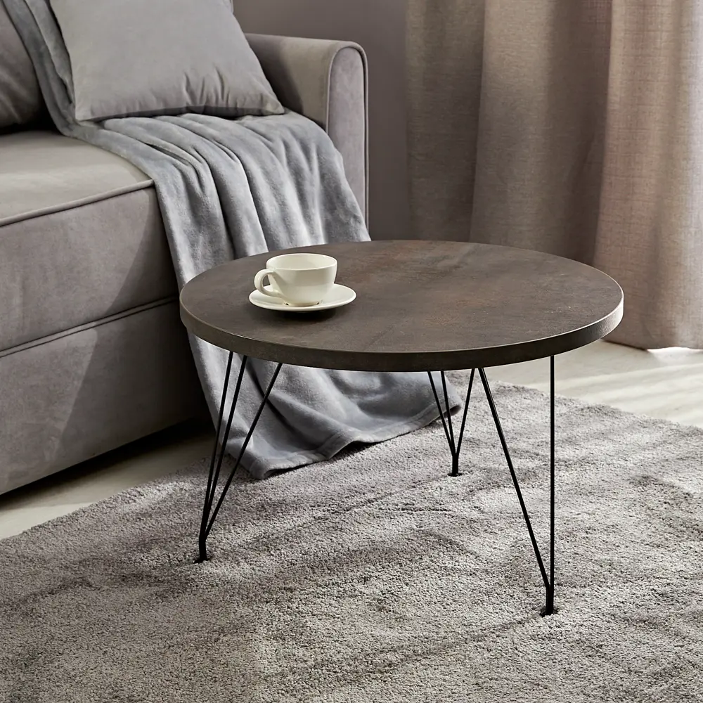 Журнальный столик Lap круглый 60x60x38 см черный 86341949 STLM-2056436 Sheffilton 