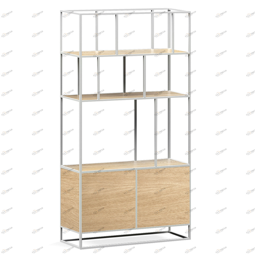 Стеллаж белый, светлый дуб Makella new white INTELLIGENT DESIGN СТЕЛЛАЖ MAKELLA 260784 Бежевый;белый 