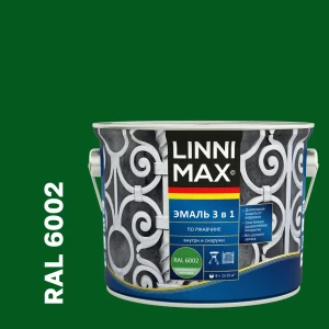 Грунт-эмаль по ржавчине 3 в 1 Linnimax цвет зеленый полуматовый 2.5 л