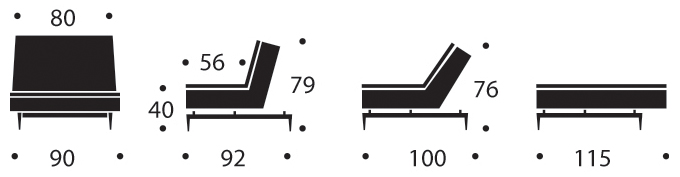 Кресло раскладное Dublexo с ножками из светлого дуба, тёмно-серое Innovation Living 741051563LG721 - Вид №7