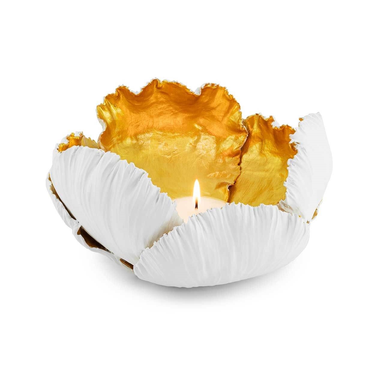 300220-18 ABHIKA СВЕЧА. KAIL BG H12 D21 WHITE/GOLD 