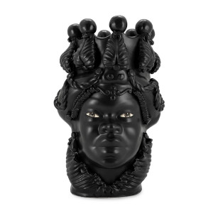 201082-BT ABHIKA ВАЗА MORO BIG LADY SIMPLY MAT BLACK MAT
