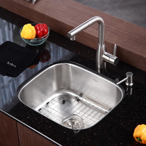 KBU11-KPF2140-KSD30SN Накладная раковина на столешницу  прямоугольная Krausru 