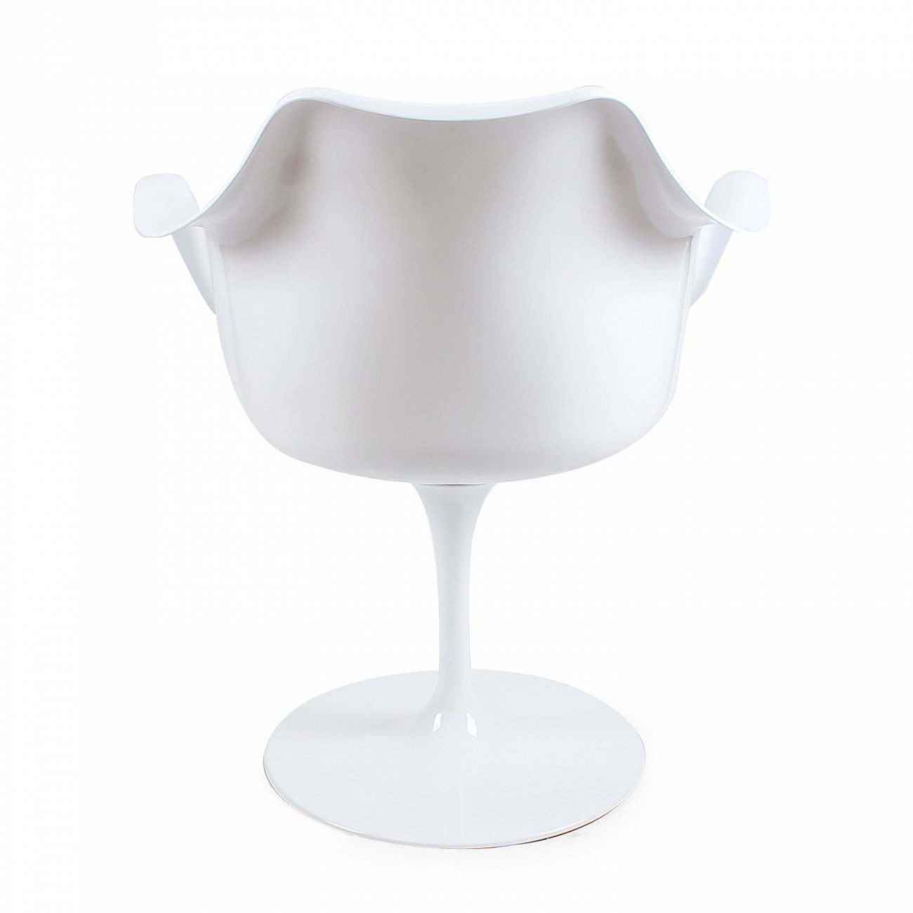 Стул с подлокотниками пластиковый белый с черной подушкой Eero Saarinen Style Tulip Armchair SOHO DESIGN ДИЗАЙНЕРСКИЕ, TULIP 131552 Белый  - Вид №3