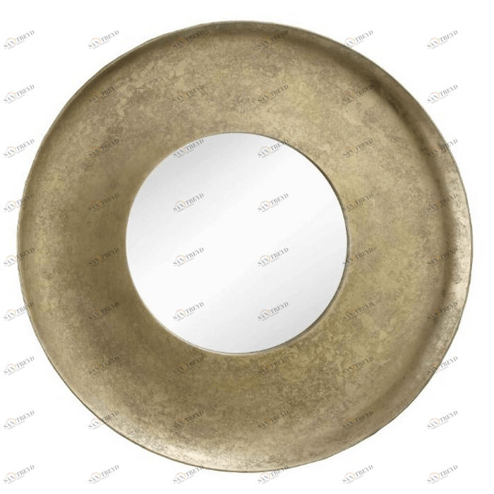 Зеркало большое круглое бронзовое в широкой раме Farran PUSHA ДИЗАЙНЕРСКИЕ 062555 Бронза 