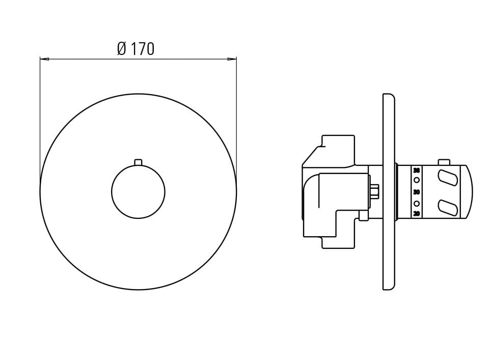 Термостатический смеситель для душа с одним отверстием Aquademy THERMO TEC ARCH-00108528 - Вид №2