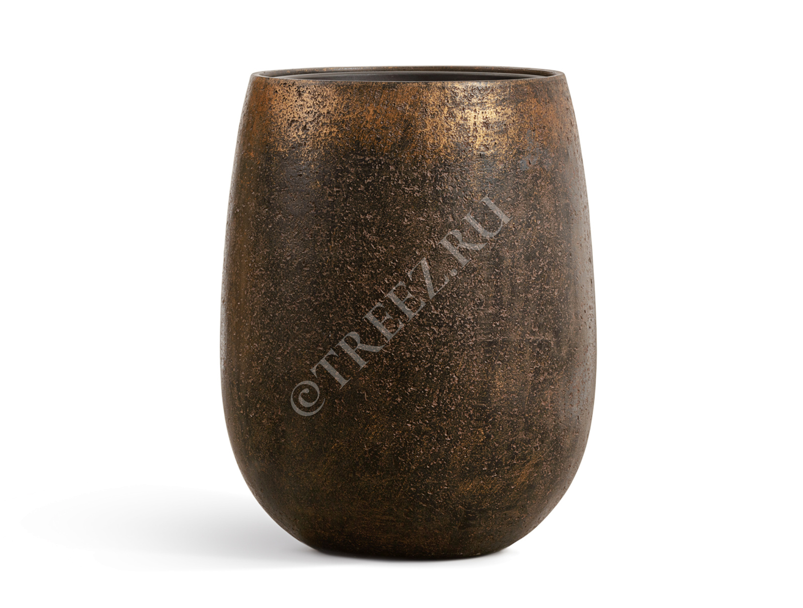 41.3321-04-073-RM-39 Кашпо  Effectory - серия Metal - Округлая чаша - Rough с золотой патиной Цветочная коллекция  - Вид №2