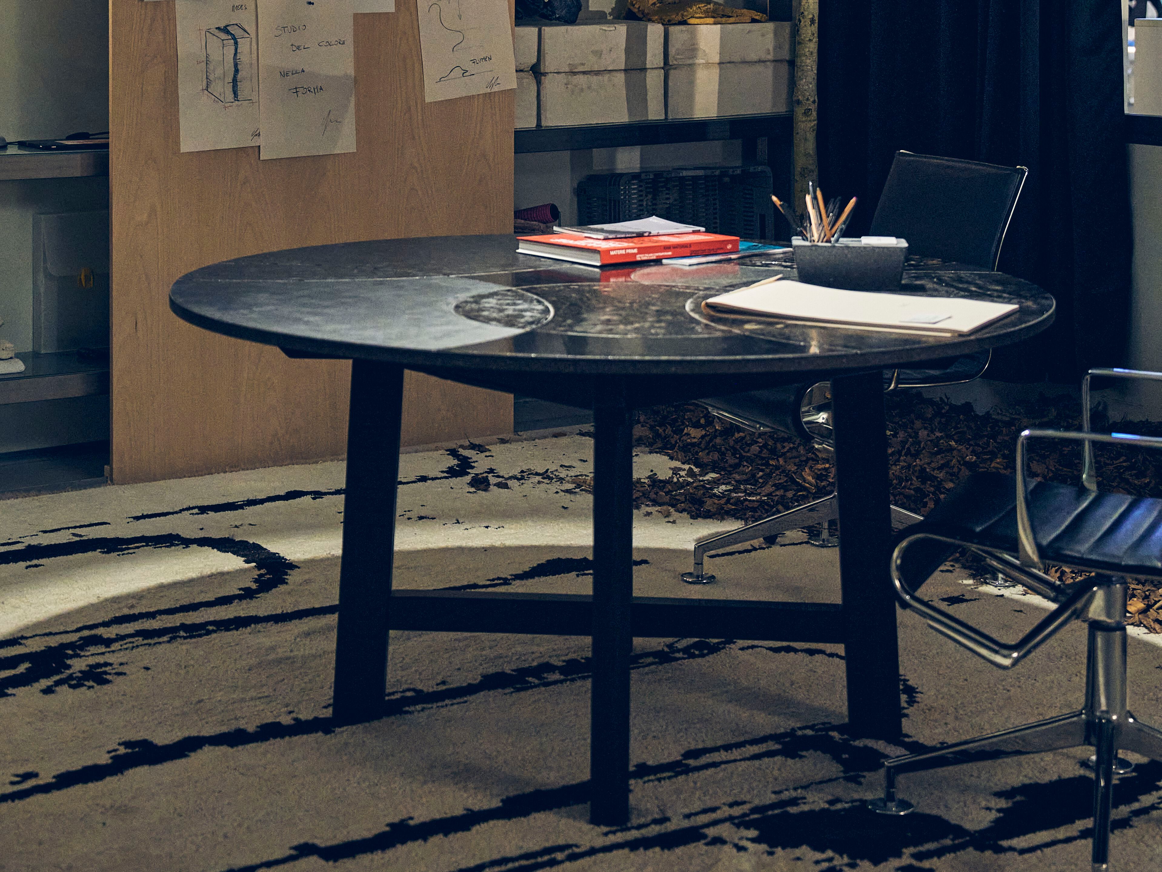 Круглый стол из фаянса и дуба DOMIZIANI современный ARCH-00015651