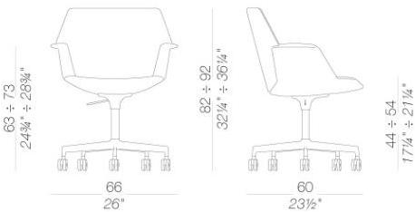 Lapalma Поворотное офисное кресло из ткани с 5 спицами Uno sun-id-1430347 - Вид №4