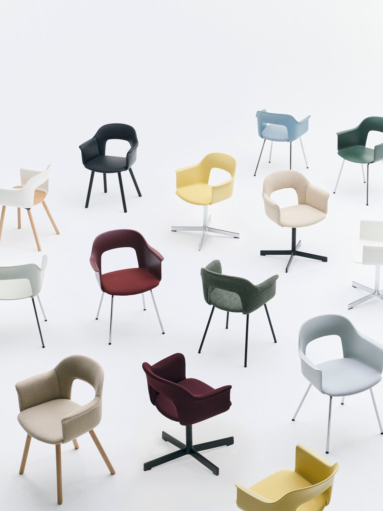 Подлокотник из полипропилена с деревянным сиденьем Hay макет ARCH-00040504 - Вид №10