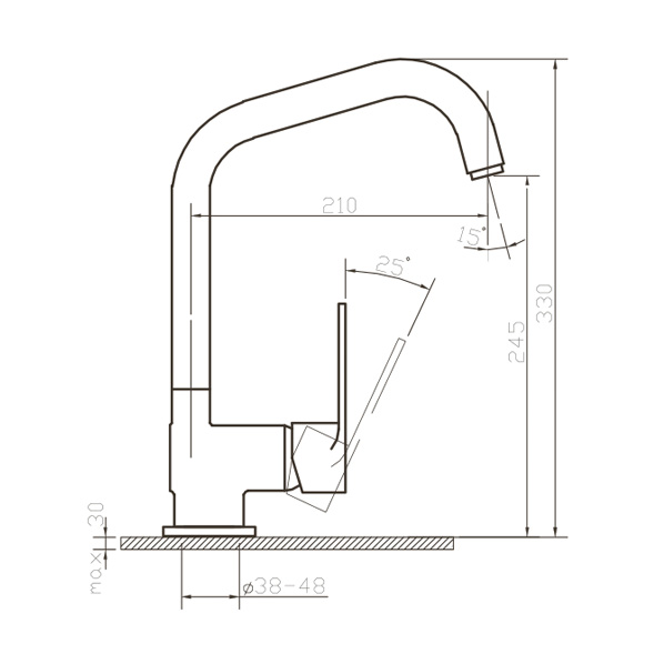 40-03P Beta  Смеситель для кухни  ARGO kran  - Вид №1