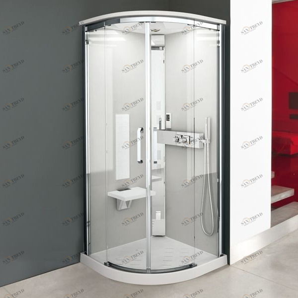 Душевая кабина NEXIS 1 R90 HYDRO Novellini NEXIS цвета белое дерево, с низким душевым поддоном и крышей NEXR90M1F1KA