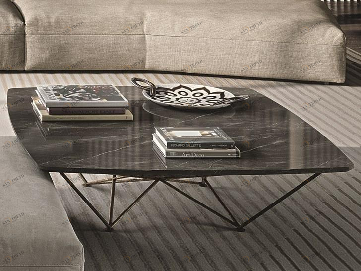 Frigerio Salotti Низкий квадратный журнальный столик из керамогранита Ray sun-id-1434151