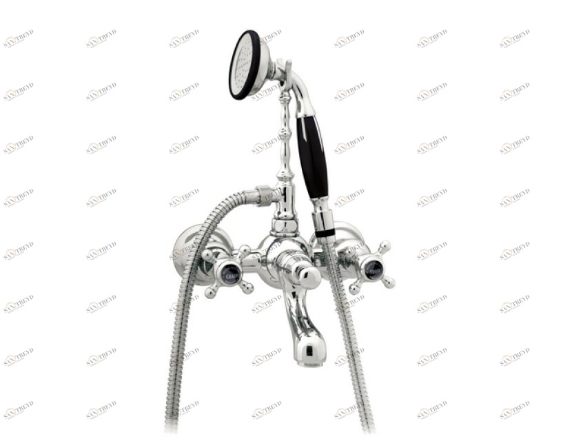 035018.N00.30 Душевой набор для ванны с черным фарфором Античная латунь Mestre RETRO