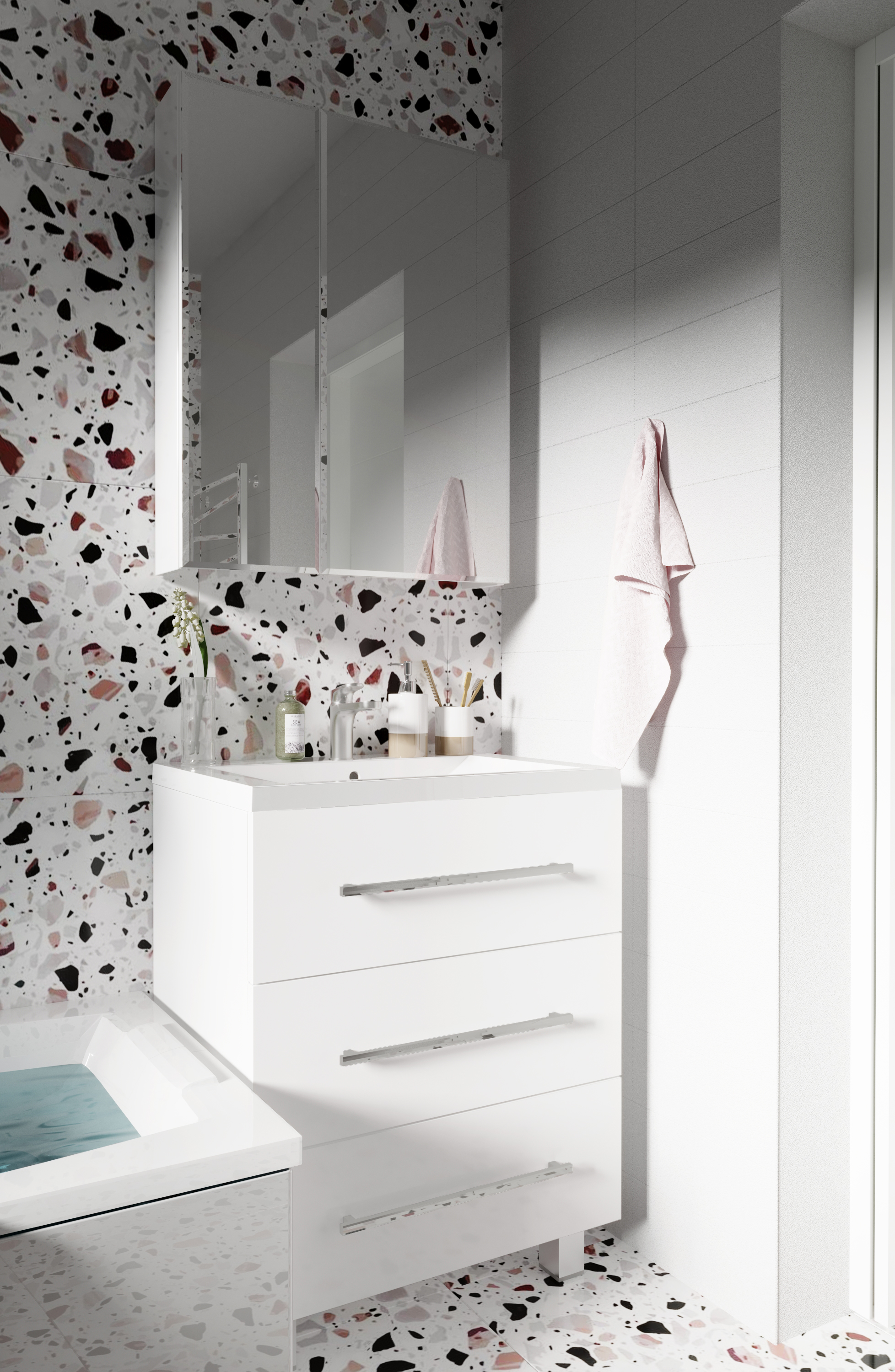 У51036 Тумба Соната 58Н 3я, Белый глянец 1 Marka Соната  - Вид №1