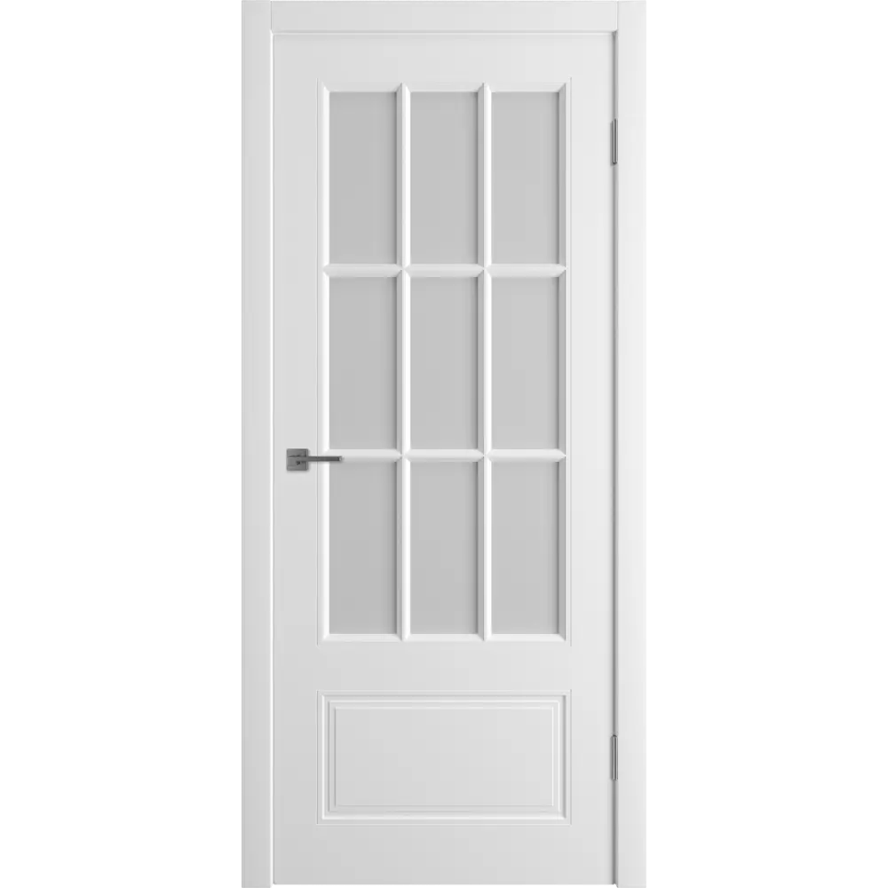 Комплект двери Эрика со стеклом 60x200 см эмаль белый с добором 100 мм VFD STLM-2100563