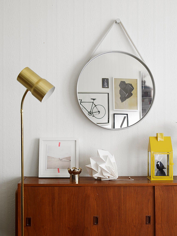 Зеркало Strap настенное D50 серое Hay 500011 - Вид №1