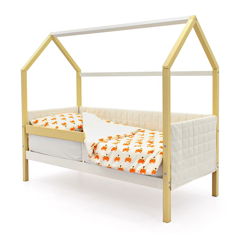 Детская кровать-домик мягкая бежево-белая Svogen БЕЛЬМАРКО  00-3873188 Бежевый Santreyd  - Вид №1