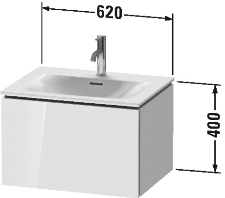 LC613502121 Тумбочка подвесная L-Cube #LC6135 620 x 481 мм Орех темный декор Duravit - Вид №1